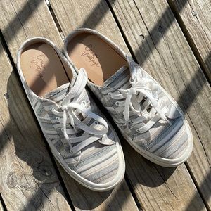 Backless Crown Vintage Striped Sneakers